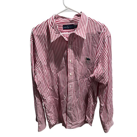 Ralph Lauren Polo Country Club Men’s XXL Red White Stripe Button Down Shirt - Picture 1 of 8